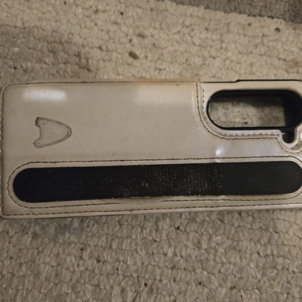 Brown Leather Phone Case with Gold Trim